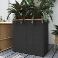 Plantenbak 80x40x80 cm poly rattan zwart - thumbnail