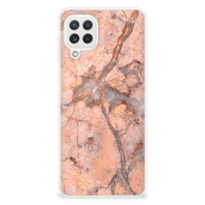 Samsung Galaxy A22 4G | M22 | TPU | Siliconen hoesje | Marmer Oranje Samsung Galaxy A22 4G | M22 | TPU | Siliconen hoesje | Marmer Oranje