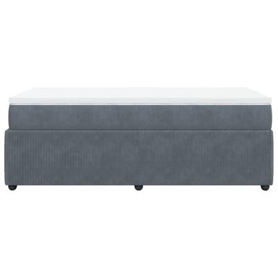 Boxspring met matras fluweel donkergrijs 90x200 cm