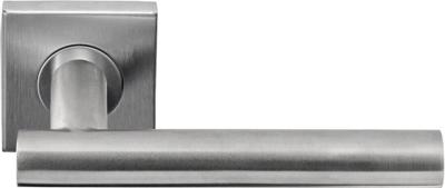Formani Basics LB7-19BSQ deurkruk geveerd op vierkant rozet - mat RVS