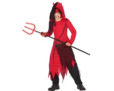 Kostuums voor Kinderen Demon Rood Zwart 4 pcs - Maat: 5-6 Jaar - Maat: 5-6 Jaar