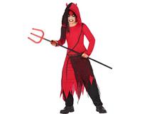 Kostuums voor Kinderen Demon Rood Zwart 4 pcs - Maat: 5-6 Jaar - Maat: 5-6 Jaar - thumbnail