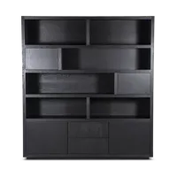 Eleonora Opbergkast 'Helsinki' Eiken, kleur Zwart, 220 x 200cm - thumbnail