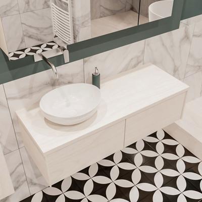 Mondiaz Lush Barco badmeubel underlayment 120 cm 2 lades mdf 1 waskom links zonder kraangat Mondiaz Lush Barco badmeubel underlayment 120 cm 2 lades mdf 1 waskom links zonder kraangat