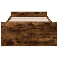 Bedframe met lades bewerkt hout gerookt eikenkleurig 75x190 cm - thumbnail
