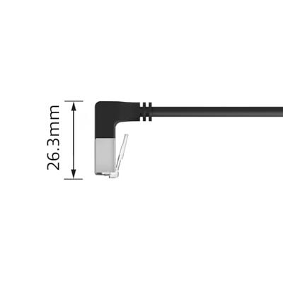 ACT Zwarte 5 meter U/FTP CAT6A LSZH Slimline patchkabel met RJ45 connectoren 90° haaks beneden naar ACT Zwarte 5 meter U/FTP CAT6A LSZH Slimline patchkabel met RJ45 connectoren 90° haaks beneden naar