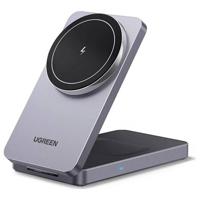 UGREEN UGREEN W528 Magnetic Charger 2-in-1 Wireless Charger Grijs - thumbnail
