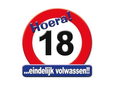 Huldeschild Hoera 18 Jaar