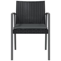 Tuinstoelen 6 st met kussens 56,5x57x83 cm poly rattan zwart - thumbnail