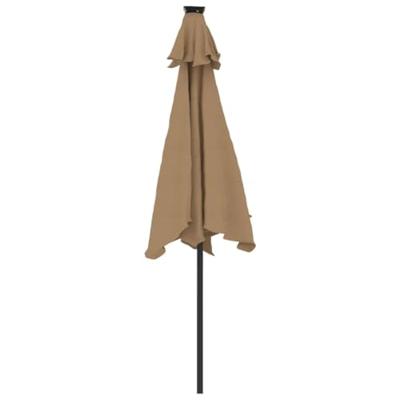 VidaXL Parasol met stalen paal 225x225x212 cm taupe
