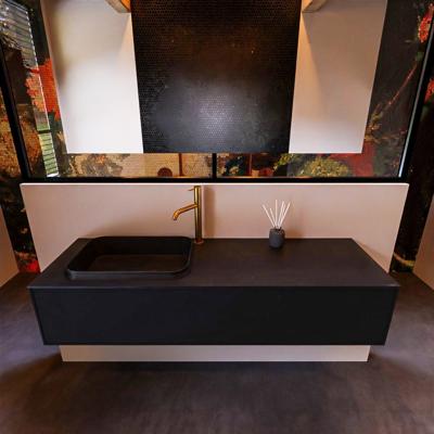 Badkamermeubelset Mondiaz Erin 150 cm met 1 Lade met RIDGE Wastafel Links Urban met 1 kraangat Greeploos Mat Urban Badkamermeubelset Mondiaz Erin 150 cm met 1 Lade met RIDGE Wastafel Links Urban met 1 kraangat Greeploos Mat Urban