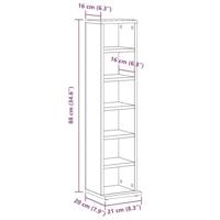 Cd-kast 21x20x88 cm bewerkt hout artisanaal eikenkleurig - thumbnail