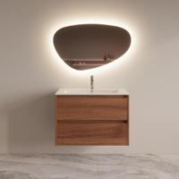 Badmeubelset BWS Riga Met Asia Wastafel Wit 80 cm Walnoot Boss & Wessing - thumbnail