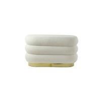 Light & Living Hocker 'Lyall' Teddy, kleur Crème - thumbnail