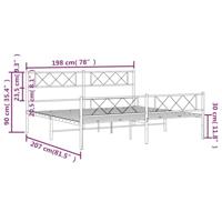 Bedframe met hoofd- en voeteneinde metaal zwart 193x203 cm - thumbnail