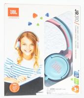 JBL JR310 On-ear kinderhoofdtelefoon in lichtblauw/roze - bedrade koptelefoon met headset en afstandsbediening - ideaal voor school en vrije tijd - thumbnail