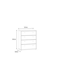 TEMPRA Commode - Matwit - 4 Laden - B 73,7 × D 34,8 × H 85,5 cm - thumbnail