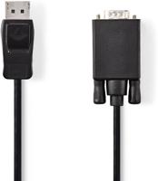 VGA-Kabel - DisplayPort Male - VGA Male - Vernikkeld - Maximale resolutie: 1080p - 2.00 m - Rond - PVC - Zwart - Doos - thumbnail