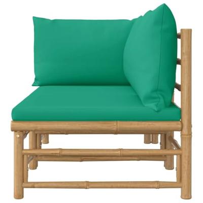 2-delige Loungeset met kussens bamboe groen - thumbnail