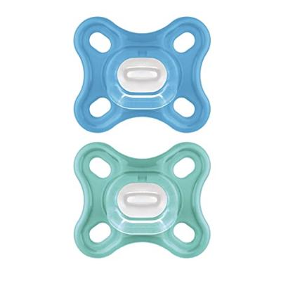 MAM Comfort Fysiologische Fopspeen +0m Blauw Set van 2 + Opbergdoos