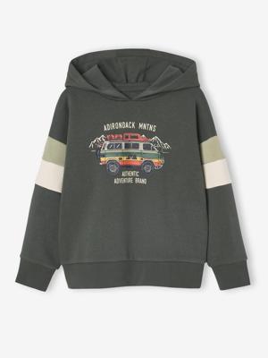 Sweater met capuchon met geplaatste print korstmos