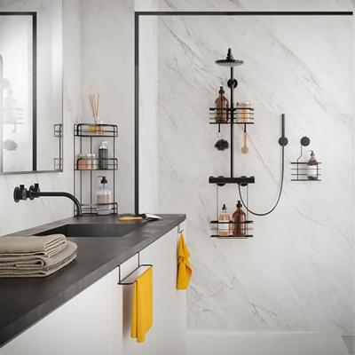 Metaltex doucherek 29x11x15 cm zwart/metaal