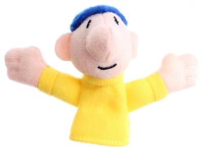Buurman & Buurman vingerpop pluche geel, 7cm