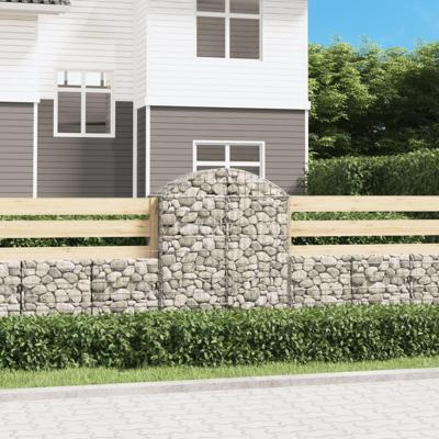 VidaXL Schanskorf gewelfd 100x50x120/140 cm gegalvaniseerd ijzer VidaXL Schanskorf gewelfd 100x50x120/140 cm gegalvaniseerd ijzer
