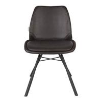 Tweedekansje Zuiver Brent stoel Air gestoffeerd chocolate black - thumbnail