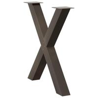 Eettafelpoten 3 st X-vormig 70x(72-73) cm staal naturel - thumbnail
