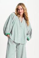POM Amsterdam Blouse Seersucker | Green Pink - thumbnail