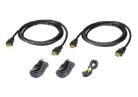 ATEN KVM Aansluitkabel [1x HDMI-stekker, USB-A 2.0 stekker, Jackplug male 3,5 mm - 1x HDMI-stekker, Jackplug male 3,5 mm, USB 2.0 bus B] 1.80 m Zwart - thumbnail