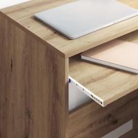 Bureau artisanaal eikenkleurig 77,5 x 43 x 79 cm Bewerkt hout - thumbnail
