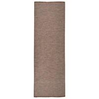 VidaXL Buitenkleed platgeweven 80x250 cm bruin - thumbnail