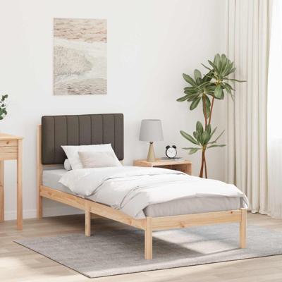 Bedframe met Gevoerd Hoofdgedeelte Taupe 80 x 200 cm