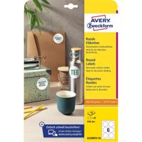 Avery Zweckform ronde etiketten, diameter 80 mm, wit, afneembaar, 60 etiketten, 10 vellen - thumbnail