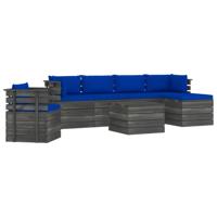 vidaXL 7-delige Loungeset met kussens pallet massief grenenhout - thumbnail
