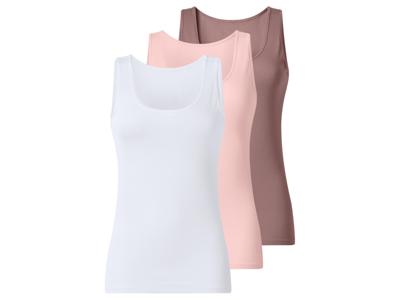 esmara Set van 3 dames hemden (Roze/wit, XL (48/50))