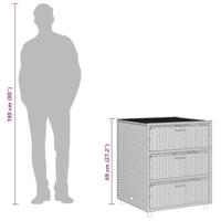 Tuinkast 55x59x69 cm poly rattan bruin - thumbnail