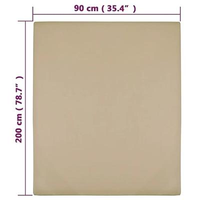 VidaXL Hoeslakens jersey 2 st 90x200 cm katoen taupe