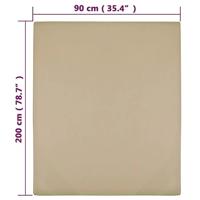 VidaXL Hoeslakens jersey 2 st 90x200 cm katoen taupe - thumbnail
