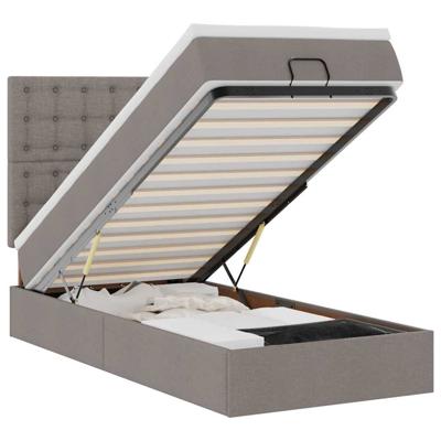 Ottoman bed met matras en LED's 80x200cm stof taupe
