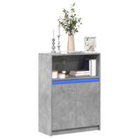Dressoir met LED 72x34x100 cm bewerkt hout betongrijs - thumbnail