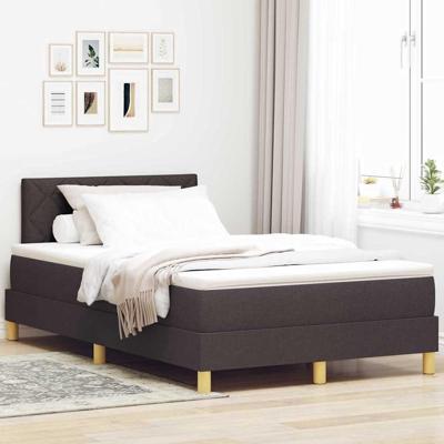 Boxspringbed met matras Donkerbruin 120 x 200 cm Stof