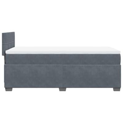 Boxspring met matras fluweel donkergrijs 1-persoons (alleen AU)