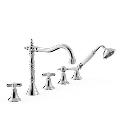 Badrandkraan Tres Clasic Mengkraan Incl. Omstelknop en Handdouche Chroom Tres Badrandkraan Tres Clasic Mengkraan Incl. Omstelknop en Handdouche Chroom Tres