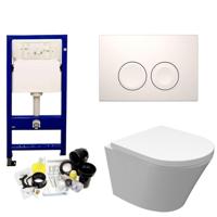 Aqua Splash Up100 Toiletset 37 Vesta Junior Rimless 47 cm Met Bril En Drukplaat - Delta 25 - Wit - thumbnail