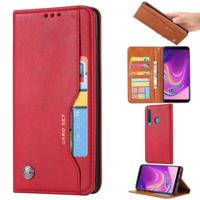 Knead huidtextuur horizontale Flip lederen case voor Samsung A9 2018 met foto frame & houder & kaartsleuven & portemonnee (rood) - thumbnail