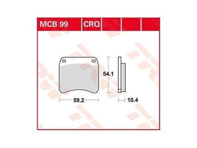 TRW remblokken "mcb 99" brake pad mcb 99 crq hyper carbon racing