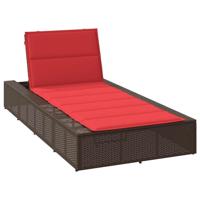 Ligbed met zwevend kussen poly rattan bruin - thumbnail